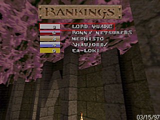 Lord Quake's rankings